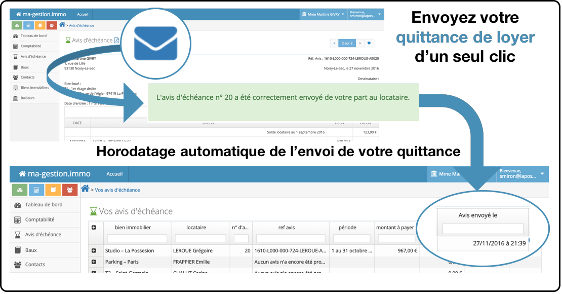 Envoyer vos quittances de loyer n'a jamais été aussi simple !